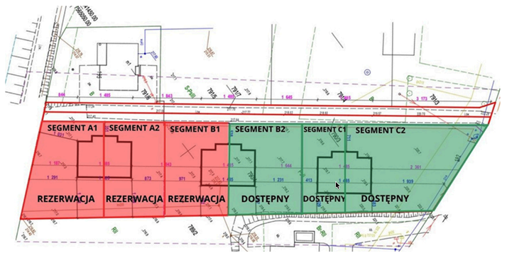 Plan rozmieszczenia domów i działek w inwestycji Klonowy Gaj
